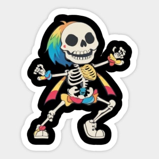 Rainbow dancing skeleton Sticker